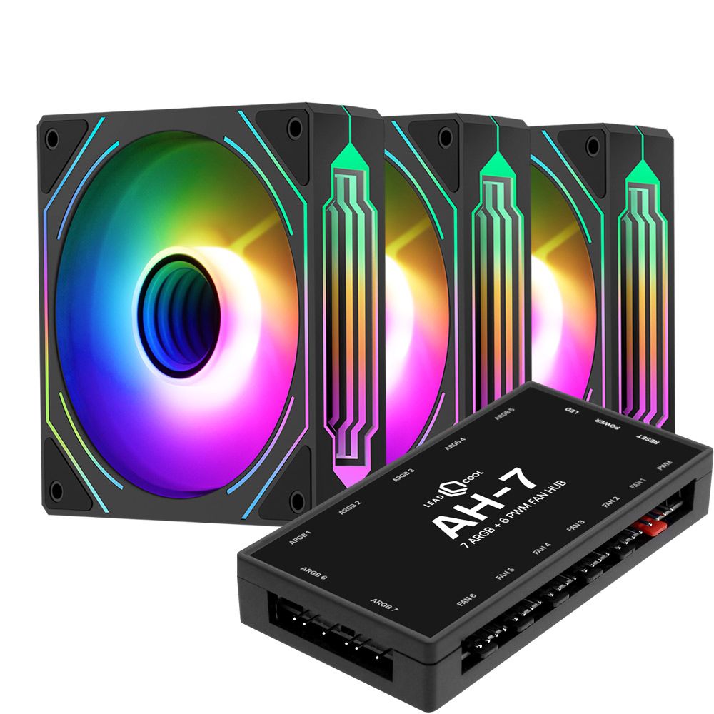 SEGOTEP HB12 리버스 ARGB PWM 블랙 3키트 시스템쿨러 120mm 쿨링팬 컨트롤러