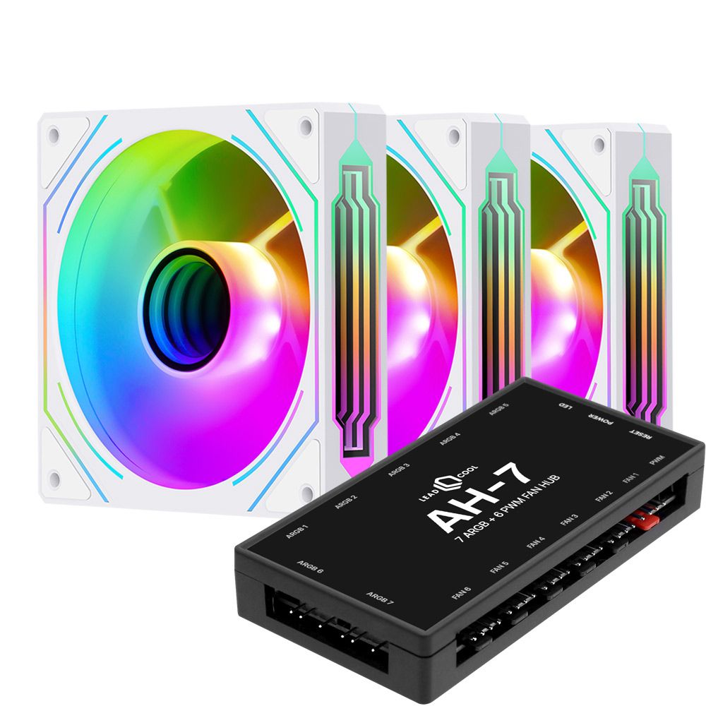 SEGOTEP HB12 리버스 ARGB PWM 화이트 3키트 시스템쿨러 120mm 쿨링팬 컨트롤러