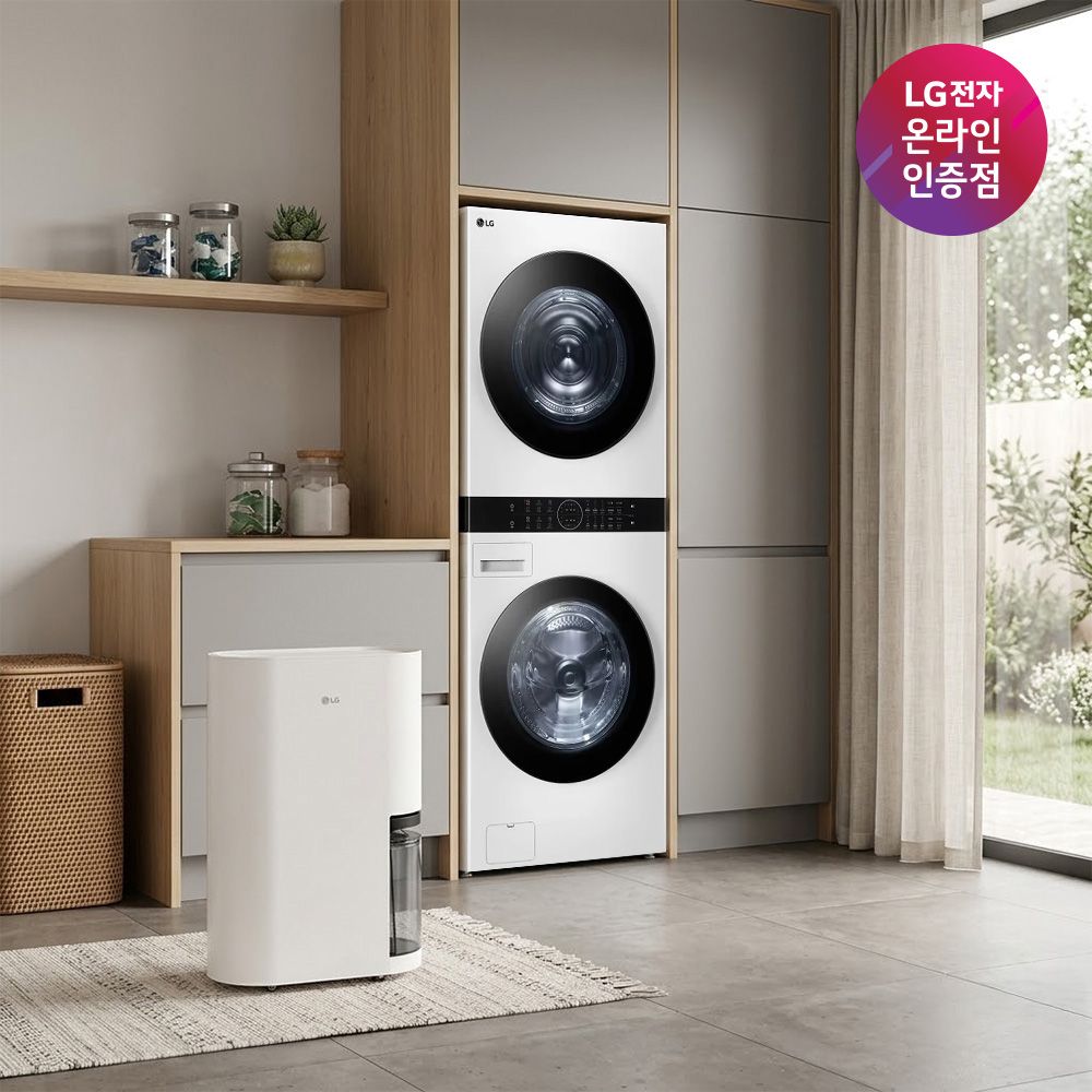 LG전자 LG 트롬 오브제컬렉션 워시타워 + 휘센 제습기 (W2421WAMR+DQ256MWGA)