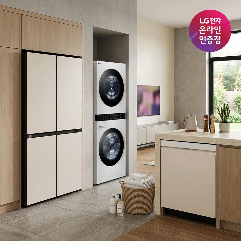 LG전자 냉장고 + 워시타워 + 식기세척기 T875MEE111 + W21WAM + DUE6BGL1E