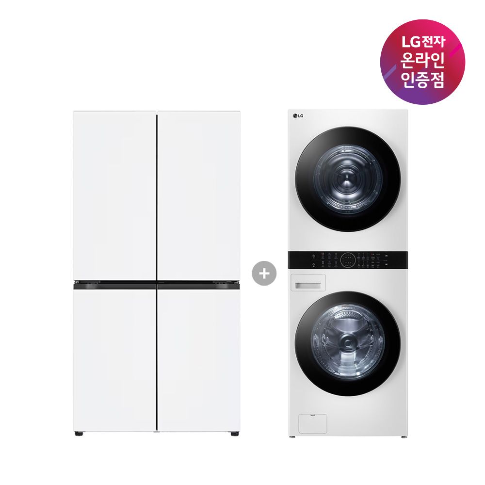 LG전자 LG 오브제컬렉션 냉장고+워시타워 (T876MQQ111+W2421WAMR)