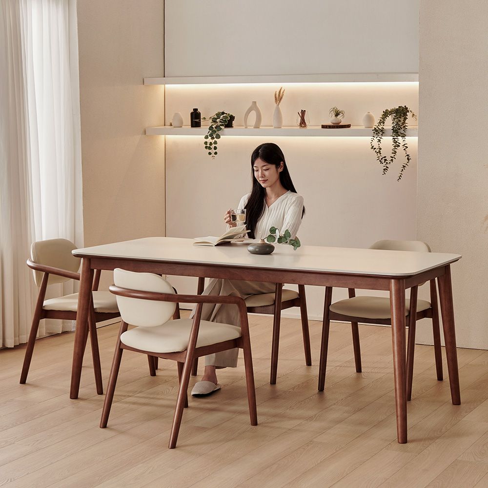 DF동서가구 혜택가 16만/ 로사 소리없는 세라믹 원목 식탁 4인/ 6인 세트1400/ 1800