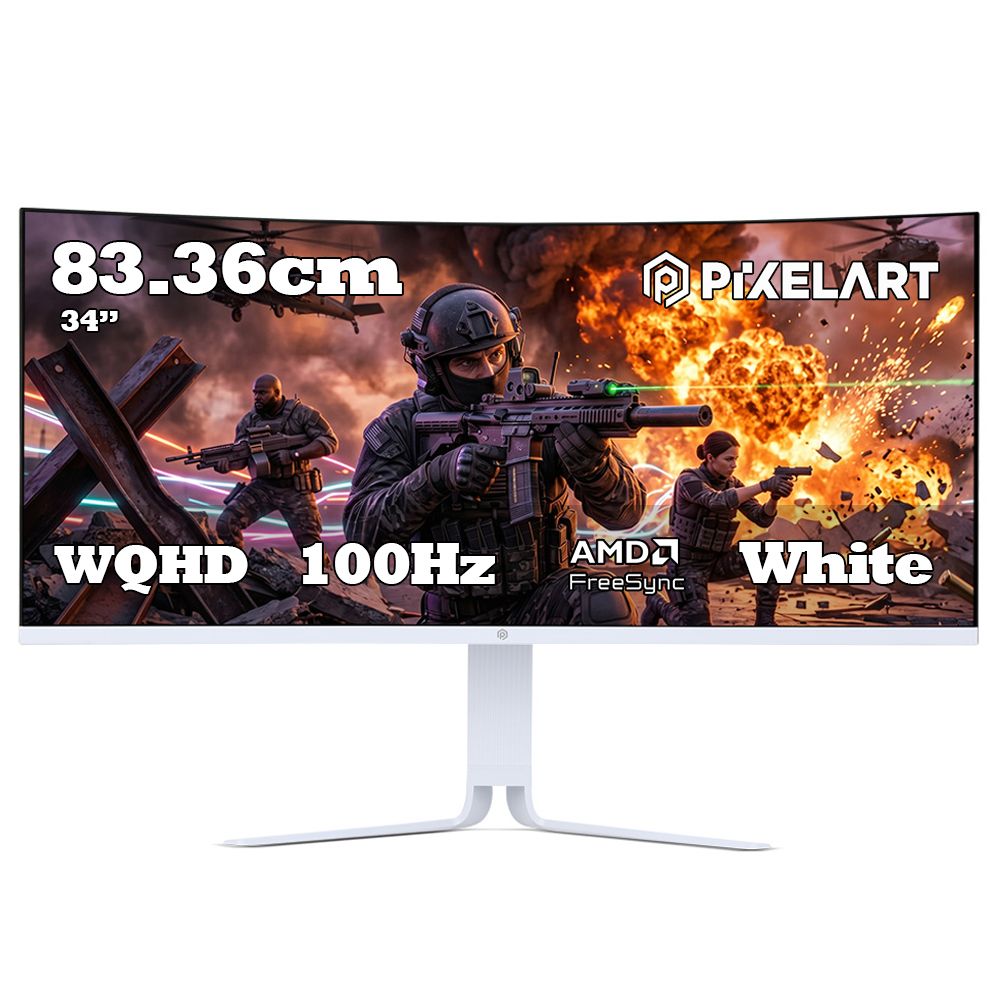 픽셀아트 본사직영점 PIXELART PAQ3410W 화이트 커브드 멀티스탠드 WQHD 100 무결점
