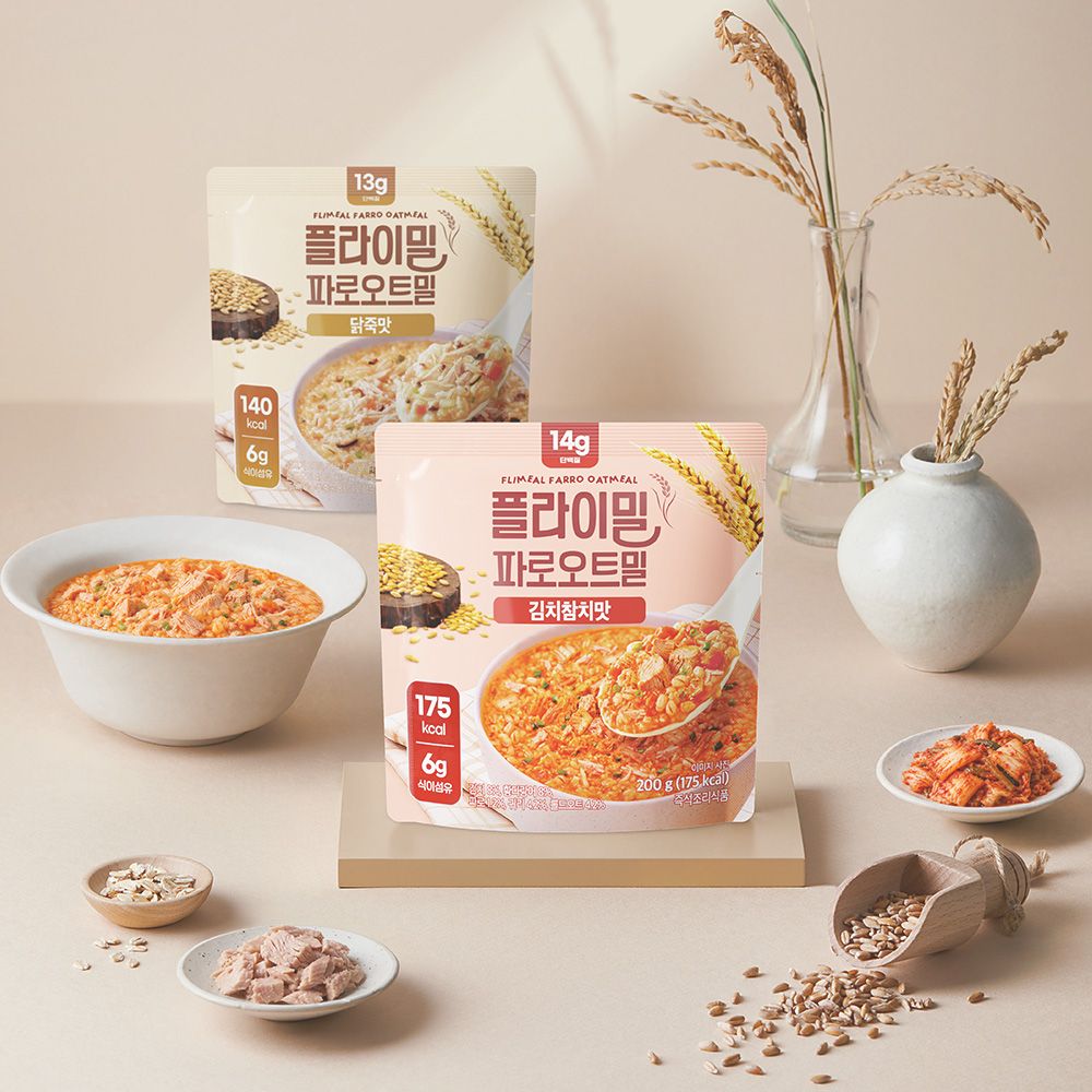 플라이밀 파로 오트밀 200g 1개입/5개입 (닭죽맛,김치참치맛)