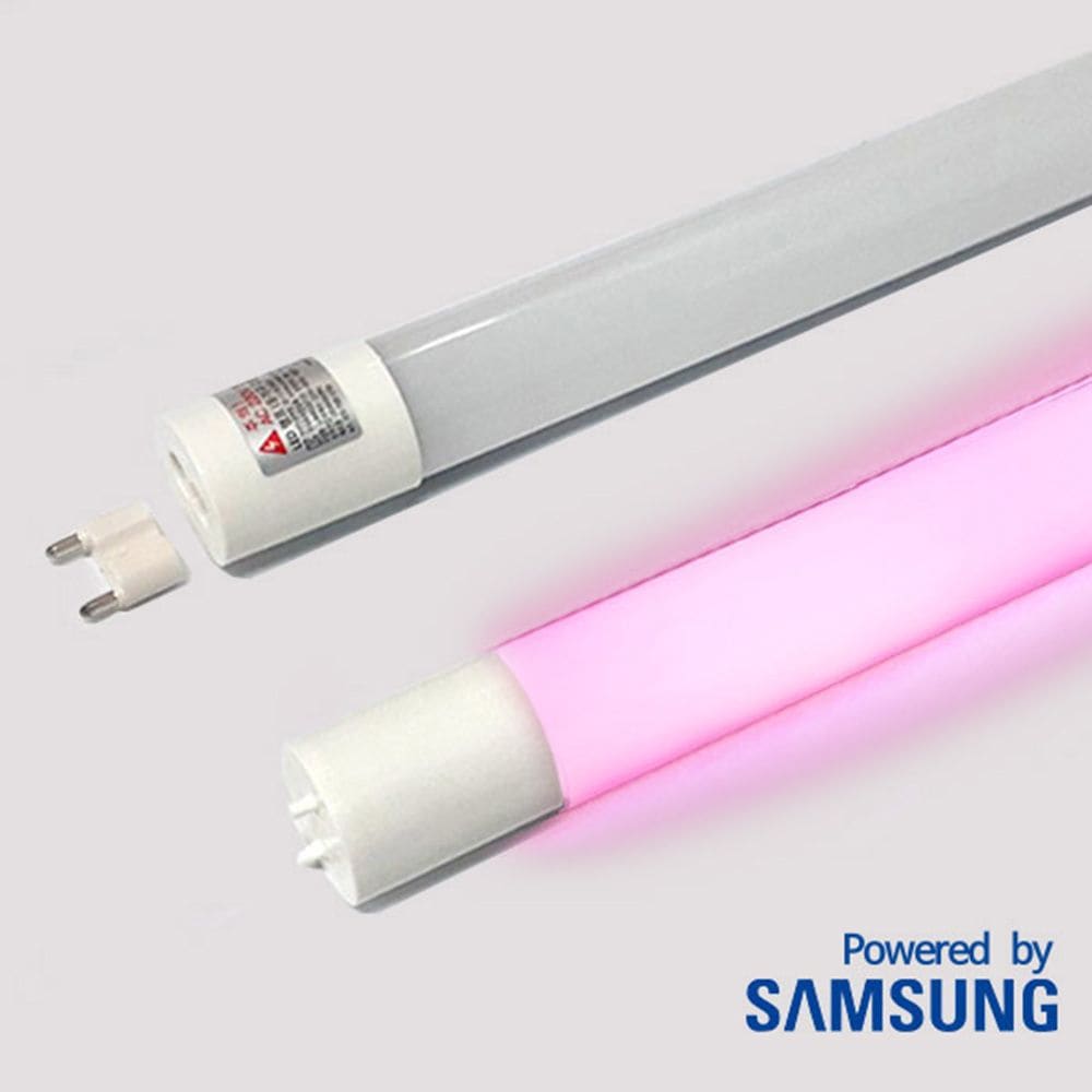 울빛 led형광등 T8 AC 직관형램프 1200mm 20W 분홍적색 (10개묶음) 안정기내장형