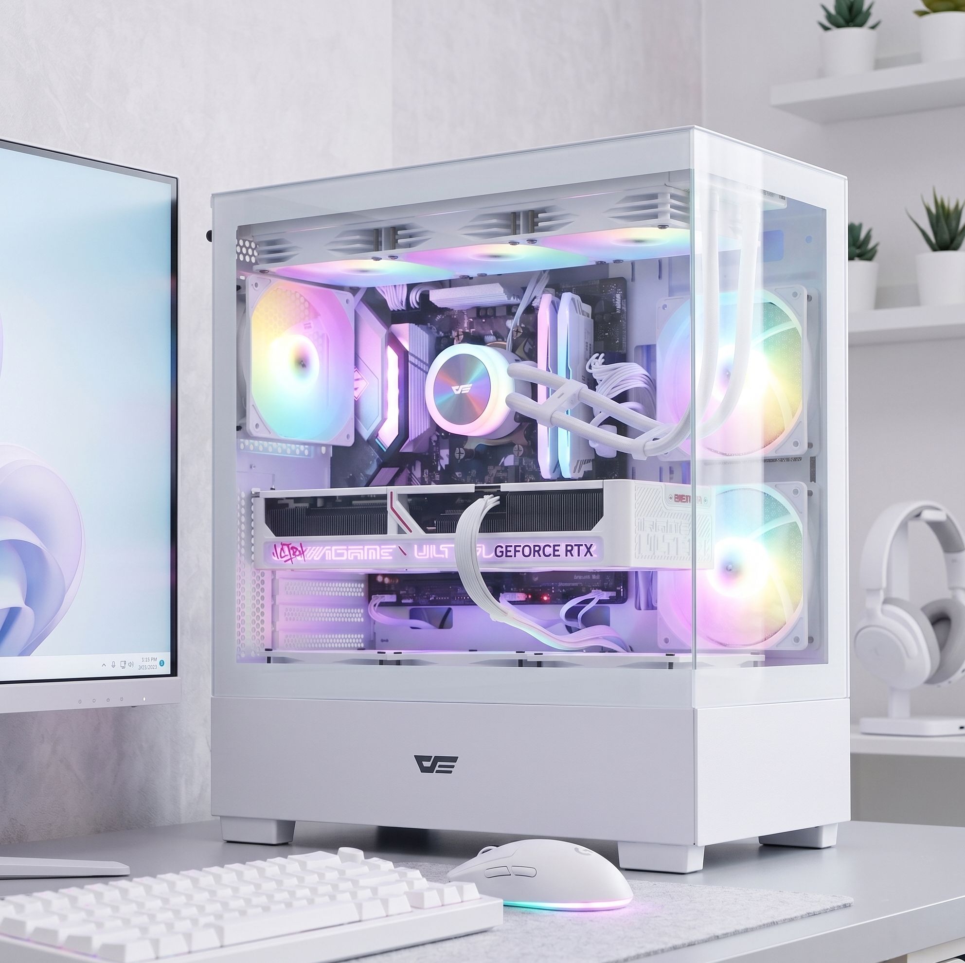 아싸컴 Intel 14400F+RTX5060 8G+32GB+1TB 화이트 조립PC 데스크테리어
