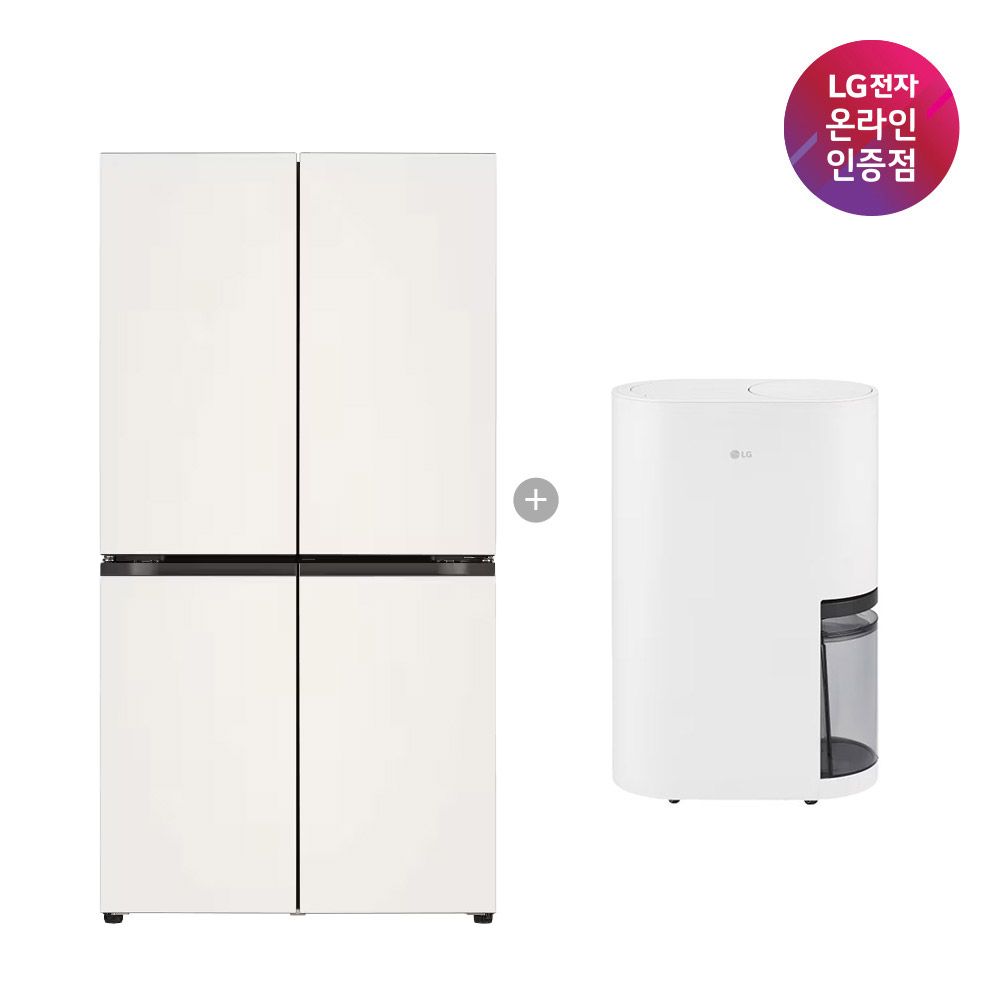 LG전자 LG 매직스페이스 냉장고+휘센 오브제컬렉션 제습기 T876MEE111 + DQ256MWGA