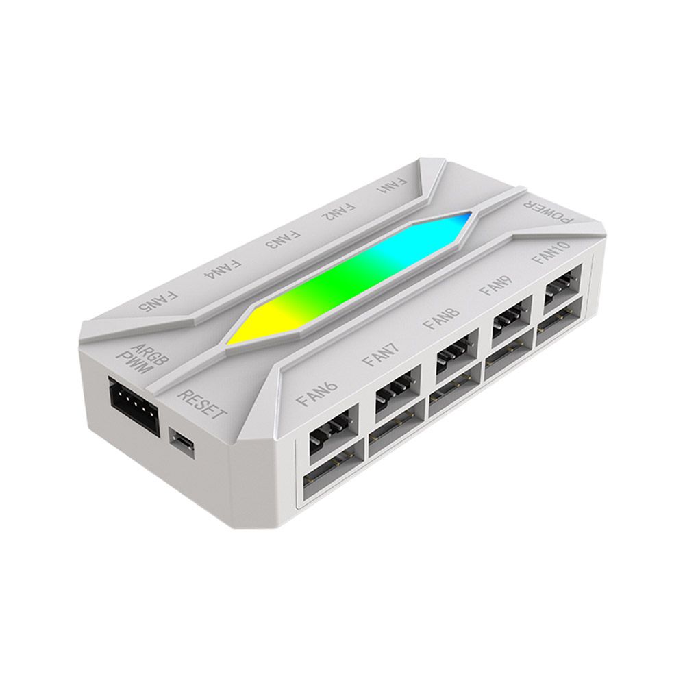 러빙쿨 K10 화이트 ARGB PWM HUB 5V RGB 쿨링팬 컨트롤러 허브