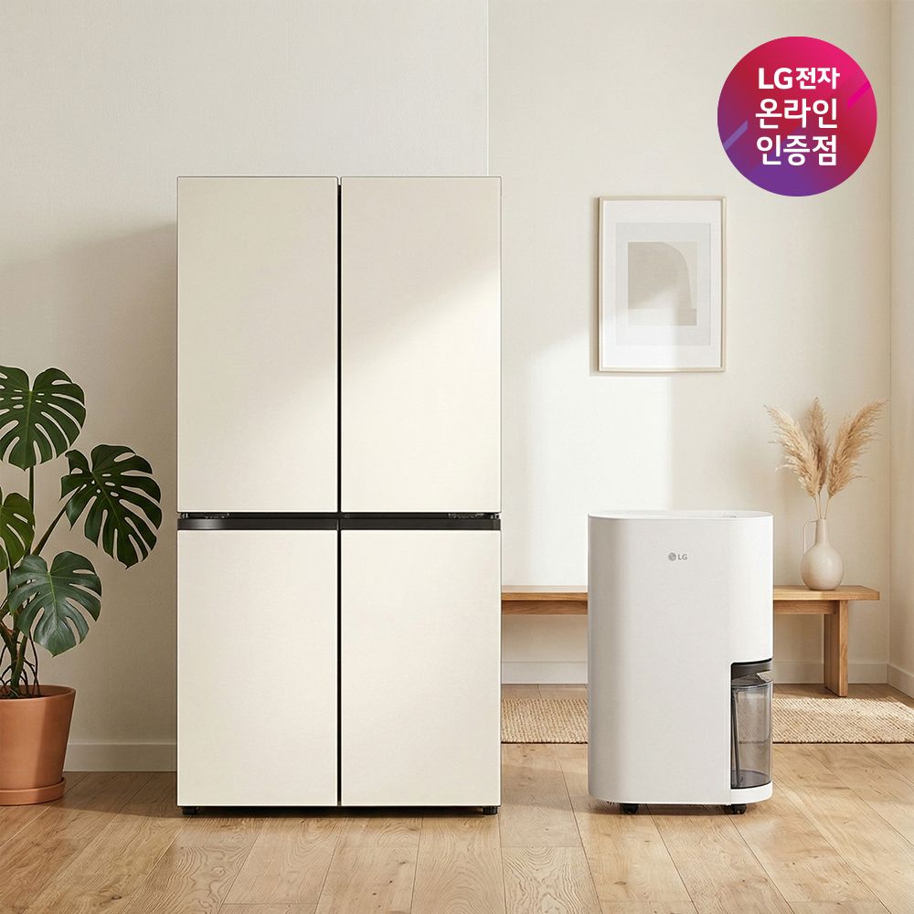 LG전자 LG 디오스 오브제컬렉션 냉장고 + 휘센 제습기(T876MEE111 + DQ256MWGA)