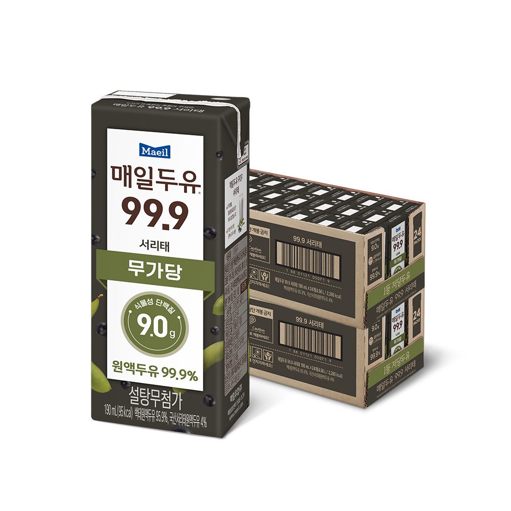 매일유업 신제품/매일두유 99.9 서리태 190ml 48팩