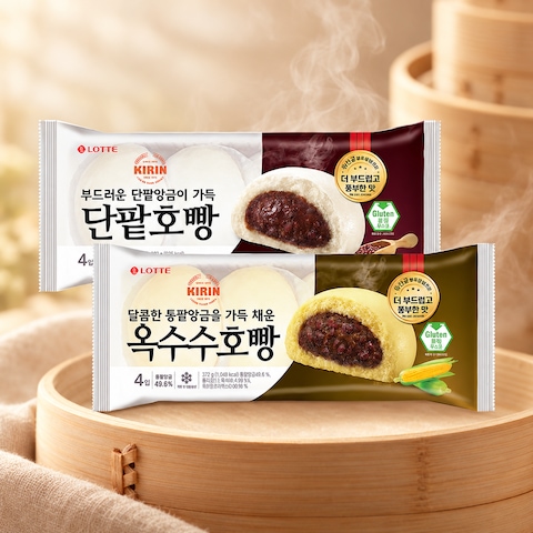 기린 단팥호빵(4입)X2봉 (총8입) 외 3~5봉 옥수수호빵 혼합구성