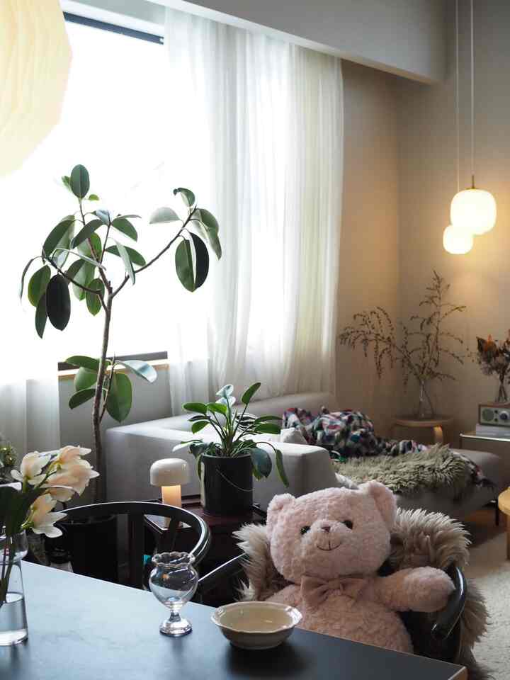 #子供のいるインテリア　クリスマスパーティに娘のお気に入りのクマが。