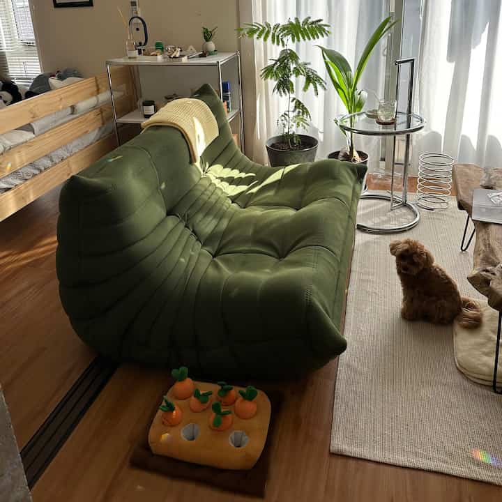 我が家の主役はこのソファ
いつも寝落ちしてます😩

#togosofa
#ikea
