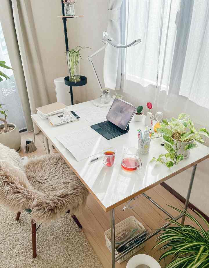 朝のデスク🪴☕️ 光がたっぷり入る窓際は、すぐ目が覚めます👀

#デスク #北欧インテリア #植物のある暮らし #ポトス #冬の部屋