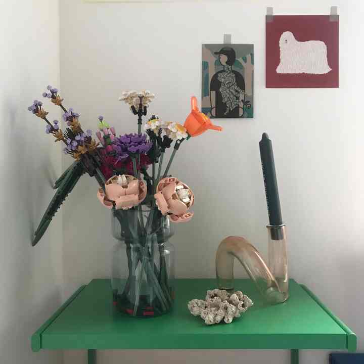 #LEGO #フラワーブーケ #キャンドル #キャンドルホルダー #ポストカード