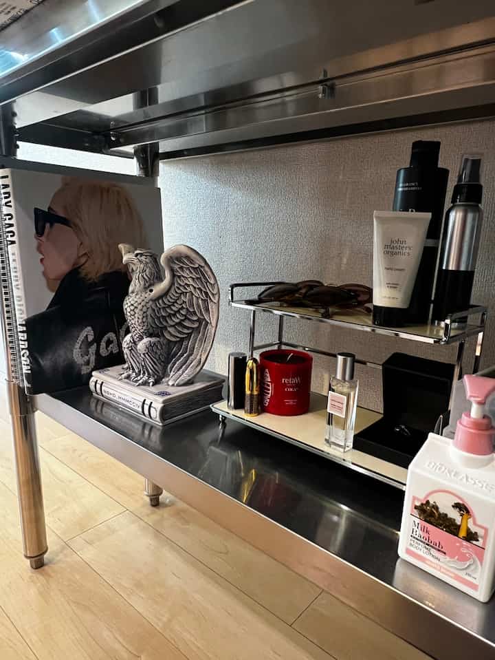 ステンレステーブル下のディスプレイ。よく配置は変わります🦋

#無機質インテリア #ステンレステーブル