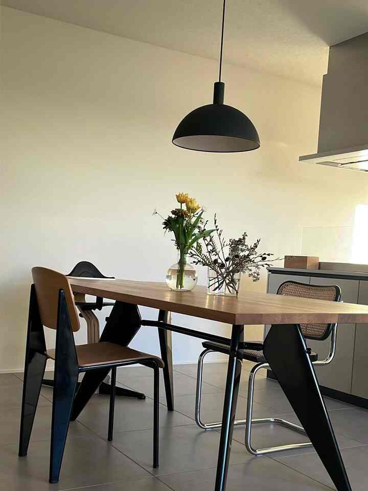 冬の柔らかい夕日が入ってくるリビングが好き💐🪑🌿

#vitra
#チェスカチェア