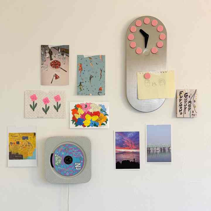Get a cute watch 🕰️ The pink dial is magnetic, which is a bit convenient 😂

#Clock #壁掛け時計