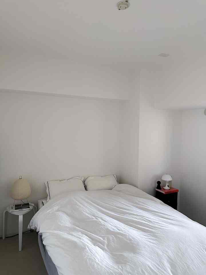 ベッドルームの紹介🛏️
あまりごちゃごちゃせずミニマムなテイストです
でも、最近なんか物足りなさも感じてるのでベッドルームのアップデートも計画中です！
#ベッドルームスタイリング #寝室 #照明インテリア 