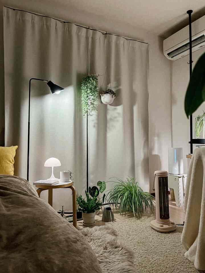 間接照明でリラックスモードの部屋💡🪴🪑
#夜の部屋 #間接照明 #観葉植物 #北欧インテリア