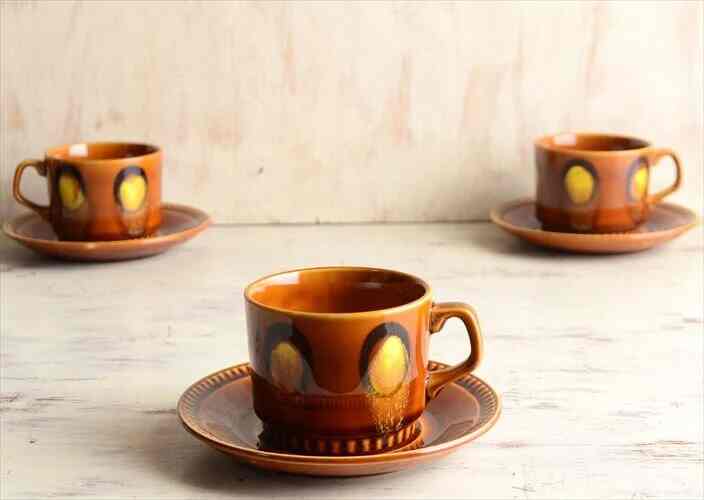 Delta レアパターン きれいな飴色 カップ&ソーサー