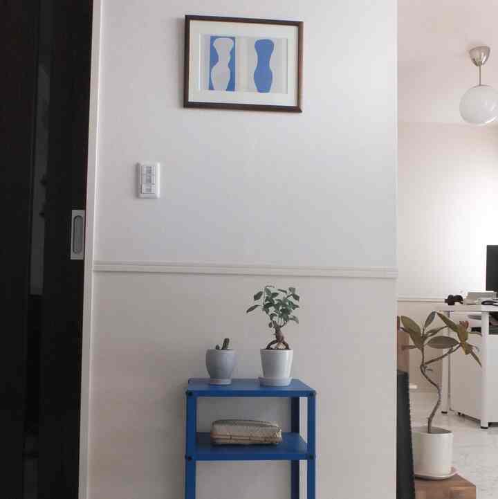 IKEA's versatile side table 💙
Recently I have been posting plants.
I put pruning shears in the rattan box on the second tier.
#IKEA #サイドテーブル #さし色 #ブルー #観葉植物