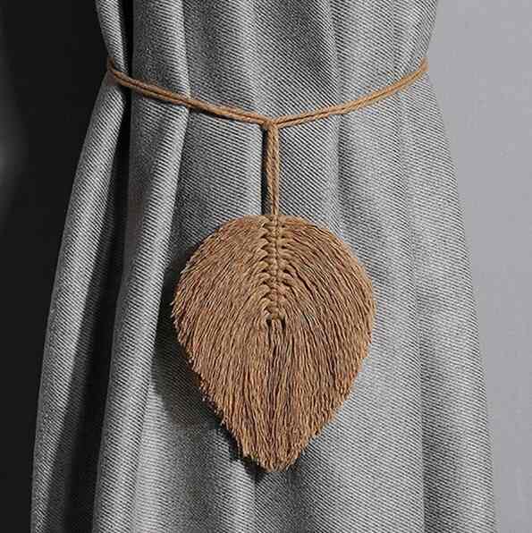 ボヘミアン 葉っぱデコレーション カーテンストラップ カーテンホルダー