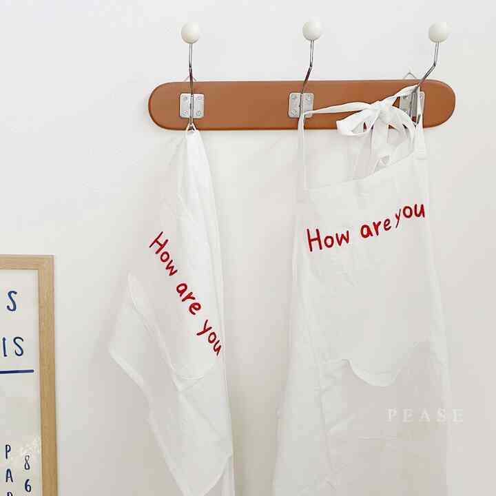 エプロン How are you 刺繍