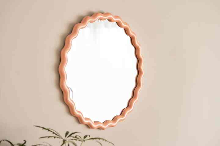 ウェーブミラー ピンク