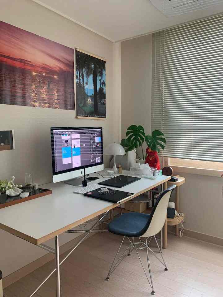 A modern workspace where creativity thrives. 💼✨ #ModernOffice #CreativeWorkspace #WorkplaceInspo