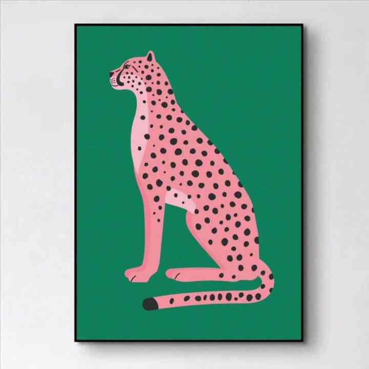 ファイバー アンフレームドアート ヒョウ柄