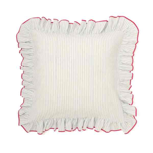 ブロックプリント クッションカバー 450×450 ライトブルー