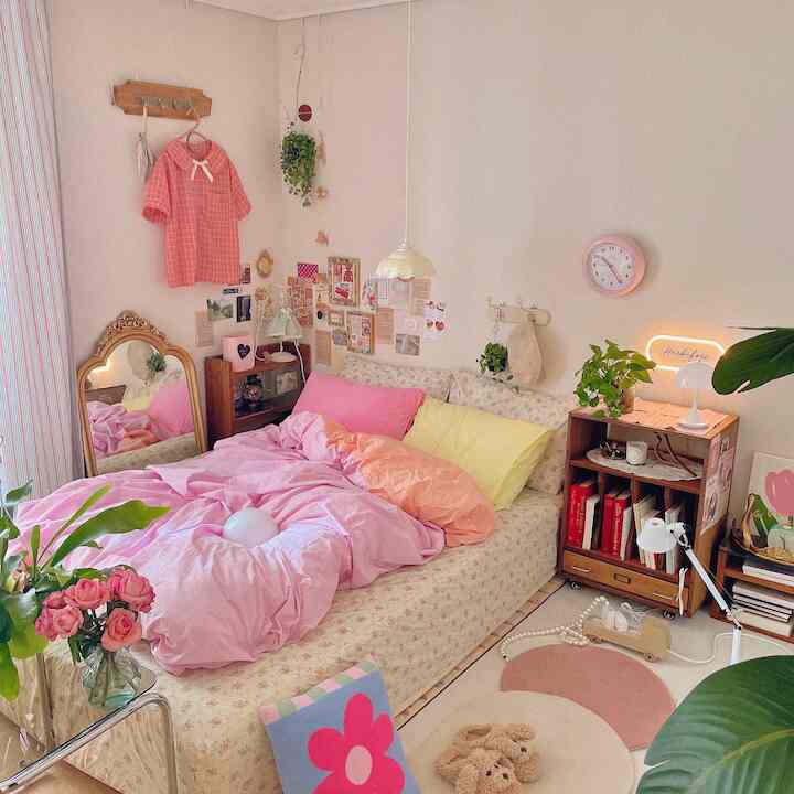 A lovely and vibrant bedroom. #LovelyVibes #CheerfulSpace #BedroomBliss