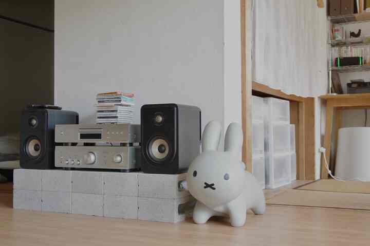 ソファの反対側、和室2部屋の間に音楽機材置いてます。ブロック積んで乗せただけの仮置きの状態でもう3ヶ月くらい経ってる
#賃貸 #築古 #賃貸インテリア #簡易棚 #賃貸DIY