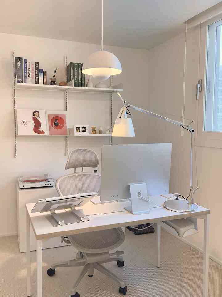 A home office curated with carefully selected items. #CuratedWorkspace #OfficeEssentials #WorkFromHome