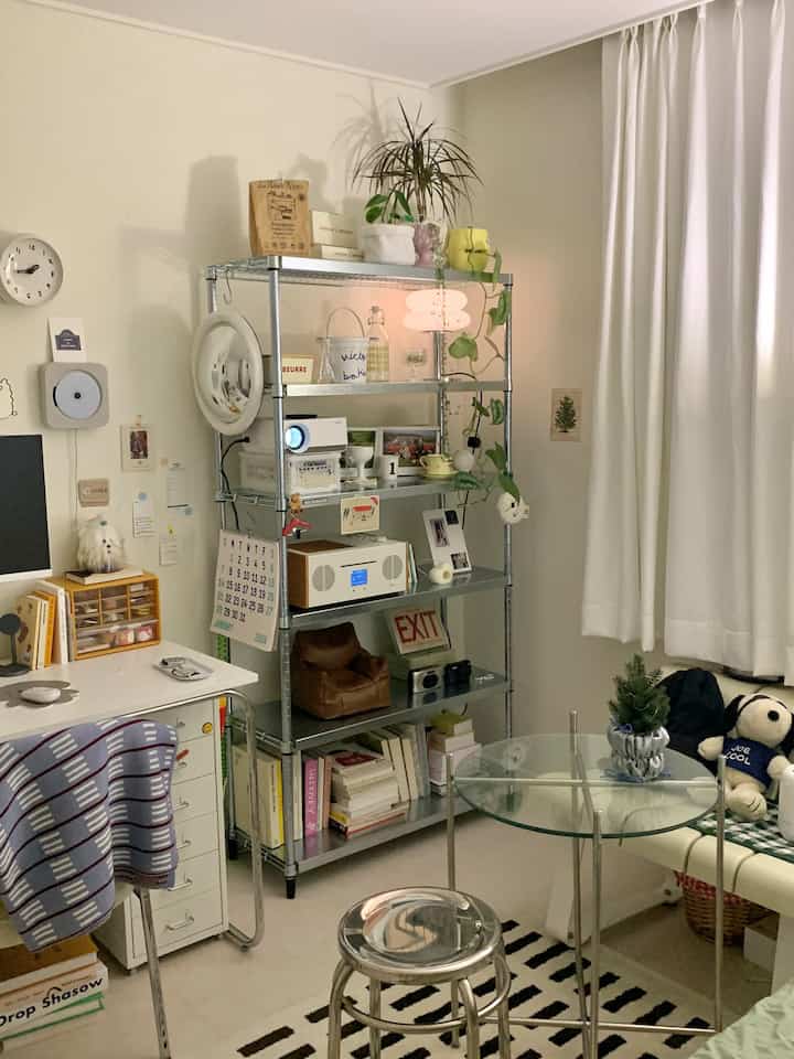 Adding flair with chrome shelves. #ChromeAccents #ShelfStyling #ModernDecor