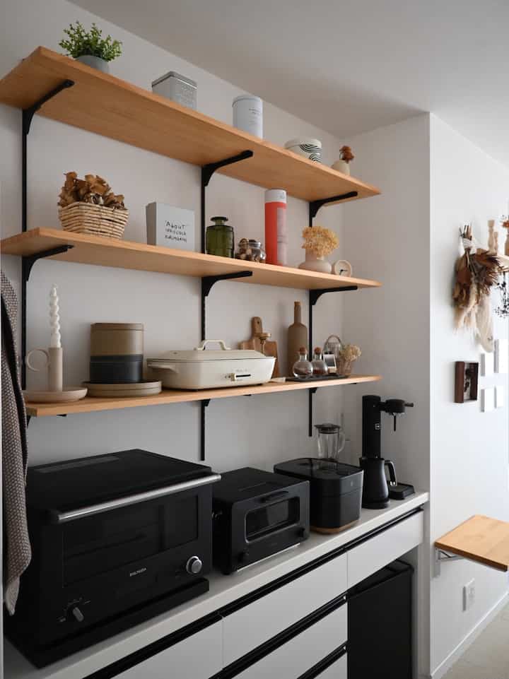 キッチン背面🍳
#kitchen #BALMUDA #BRUNO #aarke 