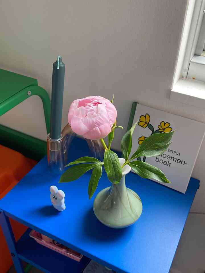 蚤の市で購入した花器に芍薬を🌿ぷくぷくの蕾もかわいかったけど開くのもたのしみ🪷

後ろの本はブルーナ絵本展で買ったオランダ版のお花の絵本📕

#花のインテリア #花瓶・フラワーベース #絵本