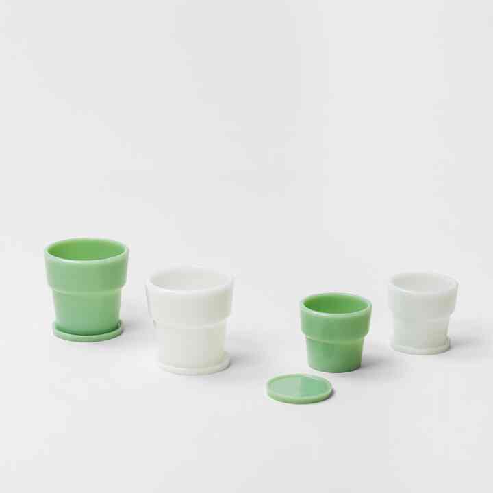 グリーンプランター/植木鉢 Milk Glass Planter Pot 3/4