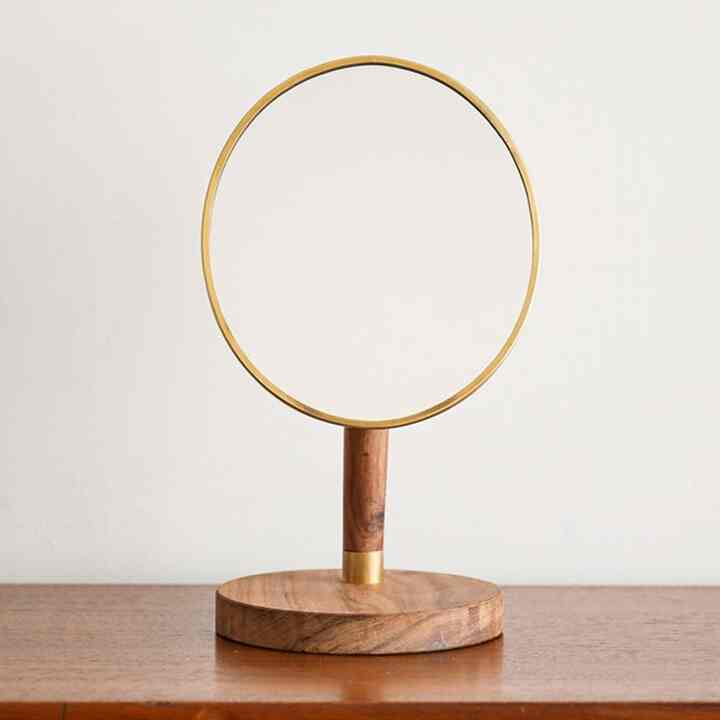 スタンドミラー オーバル BRASS＆WOOD