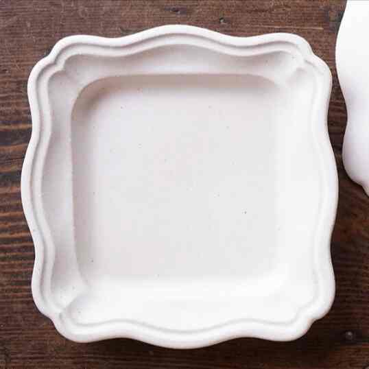 ア27 ホワイト 正方西洋皿 小