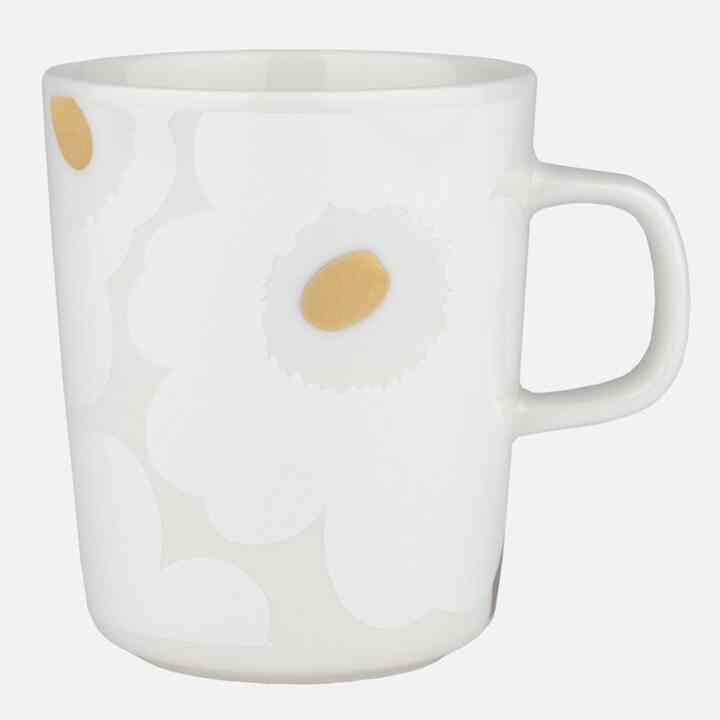 Unikko マグカップ ホワイト×ゴールド