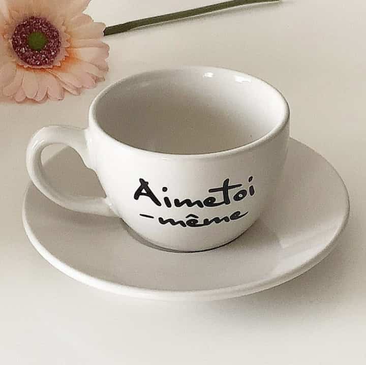 Aimetoi-même lettering cup&saucer
