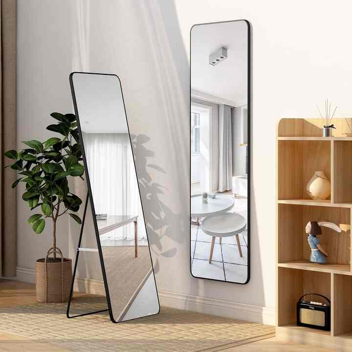 全身鏡 スタンドミラー 丸角