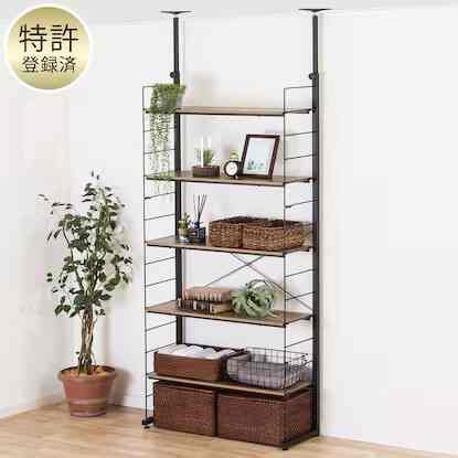 突っ張り壁面収納Nポルダ ワイヤーシェルフ［2色・2サイズ］