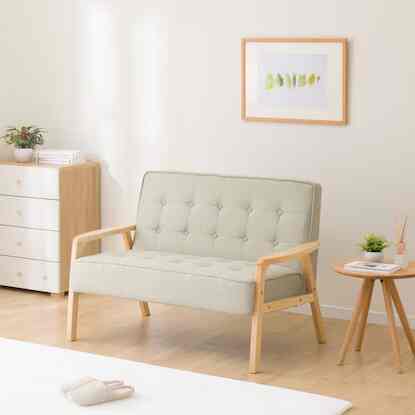 天然木フレームのコンパクトソファ(ルッキ2KD)