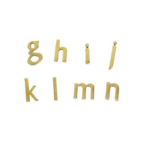 真鍮 小文字 ゴールド 23mm アルファベット g h i j k l m n