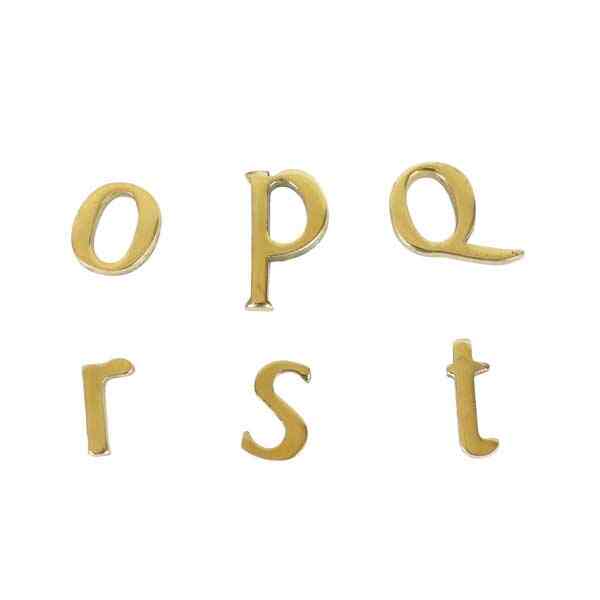 真鍮 小文字 ゴールド 23mm アルファベット o p q r s t