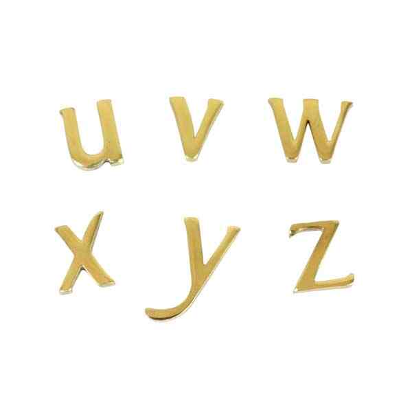 真鍮 小文字 ゴールド 23mm アルファベット u v w x y z