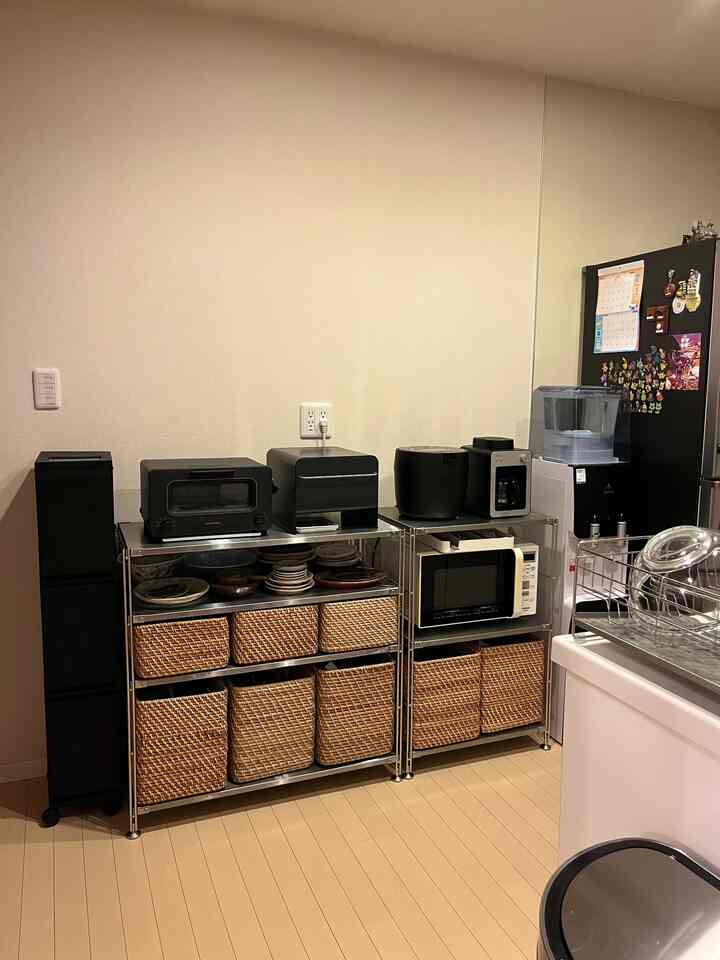 炊飯器を買い替え、段々ステンレス✖️黒に近づいてきたキッチン🍳
#キッチン収納